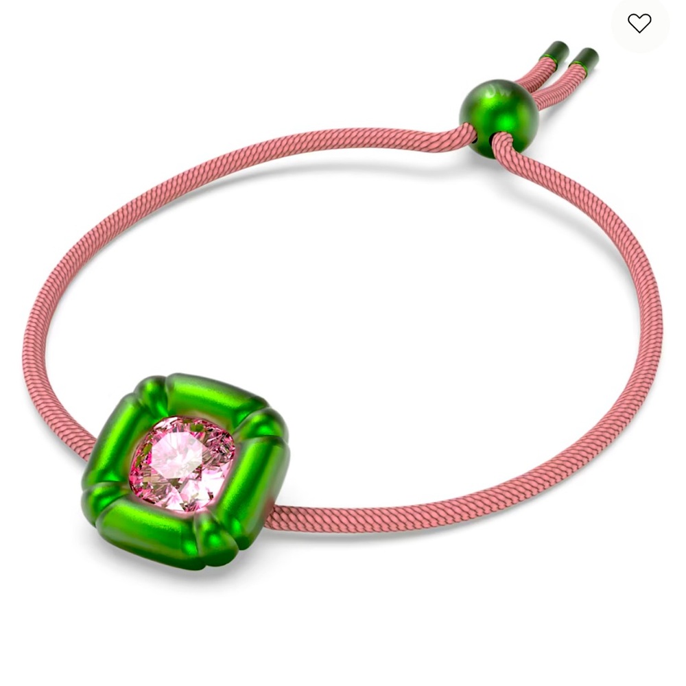 Swarovski pink and green adjustable bracelet